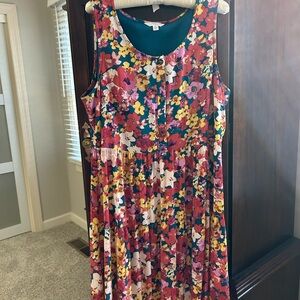 Floral Sleeveless Dress - Multicolor